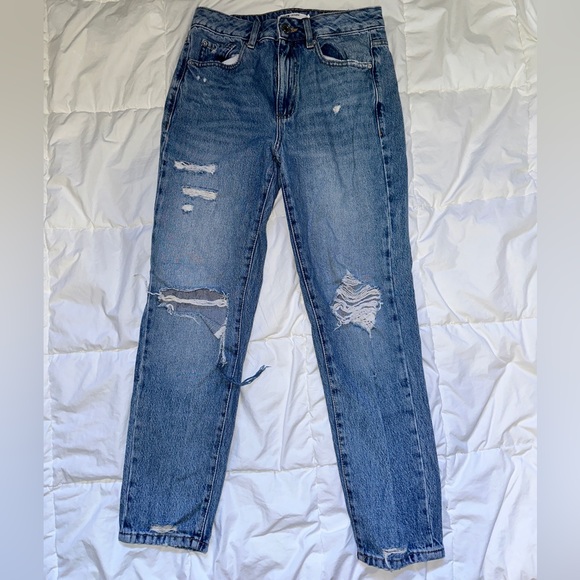 Garage washed denim mom style jean. Size 5. - Picture 1 of 2